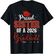Orgulloso Abuelo de un Graduado de 2026, Camiseta para Familia Graduada de 2026, Ropa Cómoda para el Hogar, Moda Diaria, Ropa para Fiestas, Estilo Unisex, Camiseta de Regalo, Tallas S - XXXXL, Negra - Negro 9 - Ver 1