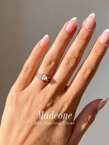 MADEONE 1pc Elegant Smile Accent Zirconia Ring 925 Sterling Silver For Women Daily Wear Romantic Meaning Fine Jewelry Anniversary Birthday Gift - Smile Diamond - View 7