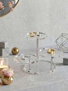 1 chiếc giá trưng bày tròn 4/7/12 tầng bằng acrylic trong suốt, kiểu dáng bậc thang, dùng để trưng bày hình nhân trong hộp bí ẩn, bánh ngọt. - màu đen - Xem 5