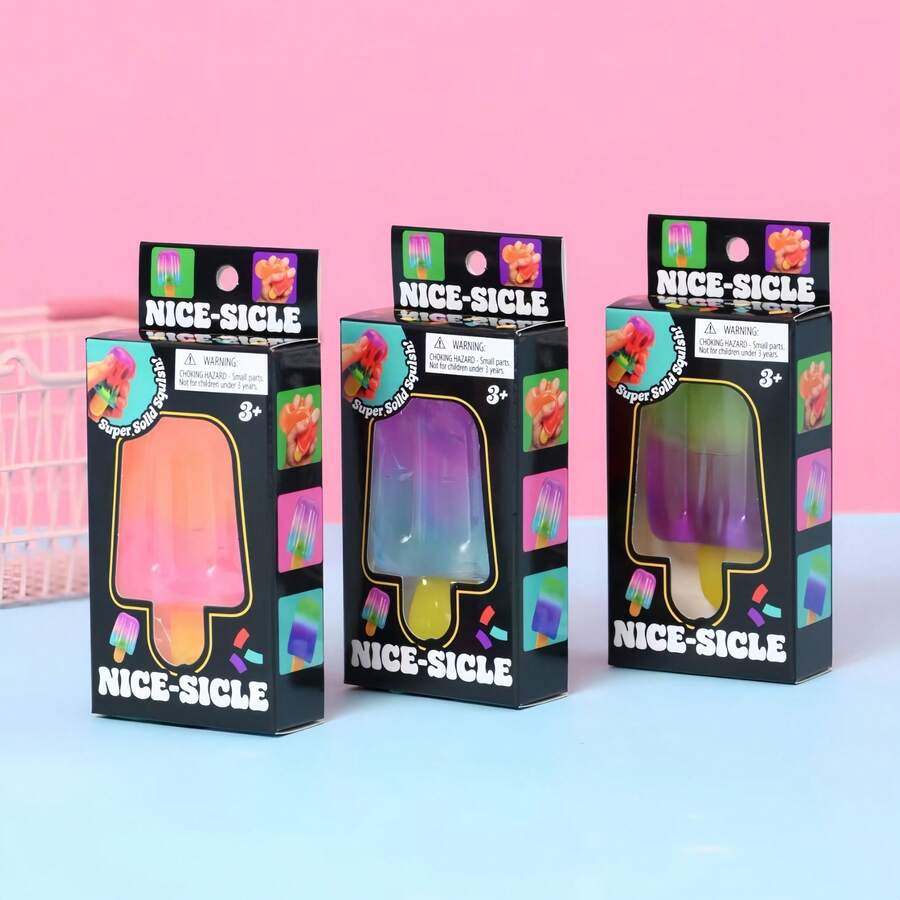 NeeDoh Nee Doh Nice-Sicle Popsicle Shaped Stress Relief Toy, Super Durable Squeezable Ball, Relieves Anxiety And Improves Focus, Reusable Sensory Toy For Adults And Teens