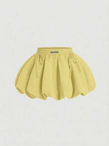 x Luisa Sonza  MOD Falda con volantes con adorno de moño negro y estampado floral, pantalones forrados de cintura baja, conjunto de ropa para citas, salidas, falda de burbuja, atuendos sexy de mujer, falda estilo Y2K - amarillo ganso - Ver 9