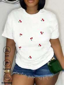 Fashionable Short-Sleeved T-Shirt For Spring/Summer 2026, Made In Mexico. Features A Cartoon Print, Perfect For Couples, And Suitable For Indoor And Outdoor Wear. One-Pack, Classic Crew Neck, Unisex Design, Ideal For Office And Casual Occasions. - White - View 8