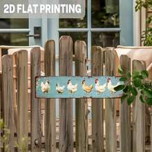 1pc 2D Flat Design - Vintage Iron Chicken Sign | 2D Flat, Handmade Appearance, Suitable For Kitchen, Living Room, Entrance, Farm Animal Art, All Seasons, Size: 9.98 X 39.98 Cm, Pre-Drilled Holes As Shown In Size Chart - Multicolor - View 7