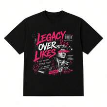 Printed T-Shirt For Men And Women - Black - View 1
