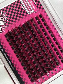 Hinarin 108 piezas Extensiones de pestañas individuales con banda transparente, estilo D Curl, aspecto natural de visón falso, pestañas en racimos puntiagudos tipo manga de 8-16 mm, banda delgada reutilizable, regalo para mujeres y niñas, pestañas postizas - D - Ver 5