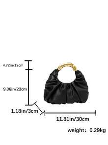 Dedoo New Fashionable Multi-Functional Thick Metal Hardware Pleated Large Capacity Cloud Handbag - Black - View 12