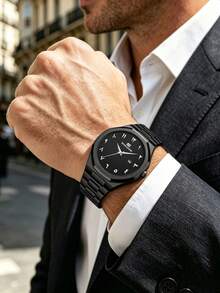 男士 42mm 阿拉伯數字錶盤時尚八角形設計商務手錶 不鏽鋼錶帶 原裝石英機芯 金色 & 銀色 & 黑色 適合日常裝飾 & 節日禮物 & 工作通勤休閒男士腕錶 - 銀色 - 查看 6