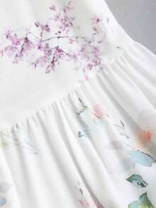 xheSweetra Vestido de verano estilo francés, vestido largo blanco de alta calidad y lujo con elegante estampado floral de magnolia ditsy para damasxhe - Multicolor 2 - Ver 5