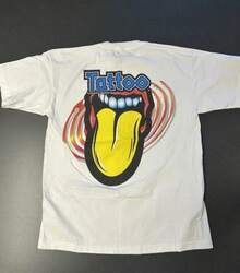 VTG SCHNAPPS Liqueur Tattoo Your Tongue Double Sided T Shirt 90s White SZ XLblusas para mujer playeras de mujer vestidos casuales para mujer y2k playeras deportivas para mujer verano camisetas ropa de mujer Fashion Perfect For Daily - Blanco - Ver 6