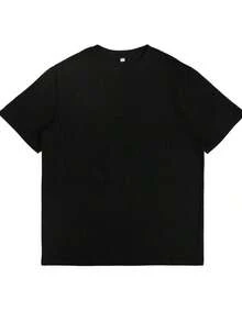 Camiseta de mujer de manga corta, cuello redondo, ajustada, de gran tamaño [Estampado a doble cara] Camiseta casual de verano para mujer, estilo vintage, estampado de palmera y pájaro VALIJA - Negro - Ver 2