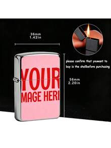Custom Men's Photo Or Name Lighter Case, Anniversary Gift For Boyfriend Or Husband, Photo Or Engraved Metal Lighter Case, Romantic Keepsake - Printing - View 6