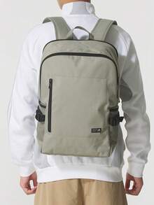 Mochila adidas Classic BP Boxy de 25 litros con logotipo en contraste, fabricada en fibra de poliéster, unisex y para parejas, color gris. - Gris - Ver 3