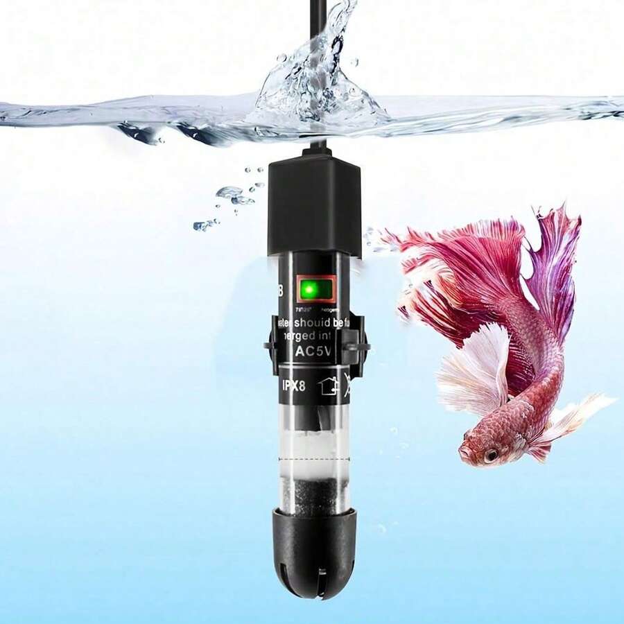 1 pieza Calentador de pecera mini, Varilla de calentamiento con control automático de temperatura para tortugas, Varilla de calentamiento para acuario micro y pequeño - Multicolor - Ver 1