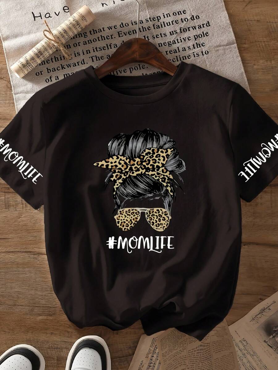 Camiseta holgada coreana para mujer, suave, casual, combinable con todo. - Negro - Ver 1