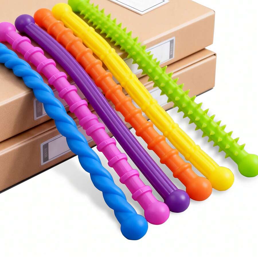 Adult Sensory Motion Assist, Textured Elastic Fidget Stretch Rope, Stress And Anxiety Relief Toy, Flexible Durable Quiet Office Decompression Accessory, Designed For ADHD, Soothing Hand Movement Sensory Tool To Relieve Anxiety, Overstimulation And Improve Focus - Ngẫu nhiên *2 - Xem 1