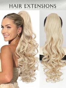 WaveTrip 22-Inch Ponytail Extension, Lady's Ponytail, Lady's Long Curly Wave Ponytail Extension, Combined Into Layered Ponytail Extension - Gold - View 1