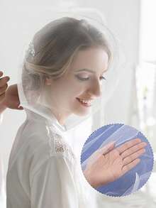 1pc/6pcs Makeup Protective Cover, Party Face Mask, Washable, Lightweight & Breathable, Nylon Chiffon Makeup Cap With Zipper Opening, Reusable European & American Bridal Wedding Veil, Suitable For Women & Girls Beauty Wedding, Used For Dressing & Protecting Makeup - Multicolor - View 9