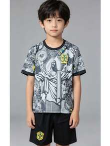 CHILDREN'S SET BRAZILIAN NATIONAL TEAM JESUS CHRIST 2026 - 灰色 - 查看 1