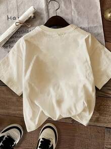 Women's Round Neck T-Shirt, New Fashion 2026, With Cartoon Puppy Print And Wine Red, Versatile For Daily Wear, Casual And Comfortable, Short Sleeve. - 卡其色 - 查看 2