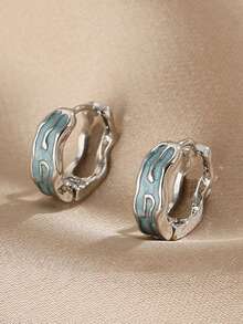 1 Pair Beautiful Hoop Earrings, Designed For Women, Suitable For Weddings, Engagements, Anniversary Parties, Valentine's Day Gifts - 1# - View 5