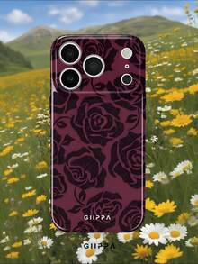 GIIPPA 1. 酒红色玫瑰图案手机壳，适用于 17 Pro Max，兼容 16 Pro Max、15 Pro Max、14 Pro Max，韩版时尚趣味手机壳，适用于11/12/13/14/15/42 Pro Max Plus，优雅设计男女皆宜，是圣诞节、情人节、复活节、婚礼季和生日送给女友的理想礼物。 - 酒紅色 - 查看 7