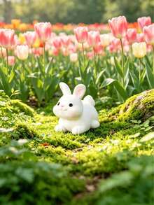 Adorable Mini Resin Rabbit Miniature - Cute Fairy Garden Ornament, Micro Landscape DIY Crafts Decoration - A - View 3