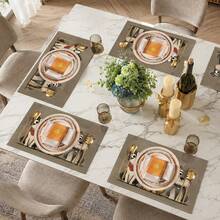 1 pieza Lindo tapete de lino, tapete para desayuno, posavasos de café, tapete para tazón, accesorio de cocina, tapete de comedor fácil de limpiar, adecuado para el hogar, restaurante, decoración de comedor, regalo de vacaciones, regalo para amigos, juego de múltiples piezas - Multicolor - Ver 6