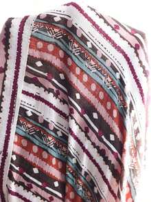 Blusa con estampado geométrico de manga murciélago - Multicolor - Ver 10