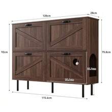 Narrow Shoe Cabinet With 3 Doors, With Shelf For Pet Toys, Shoe Rack, Shoe Storage, For Use In The Hallway. - Alami - View 2