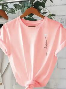 Women's Crew Neck T-Shirt - Rose - View 1