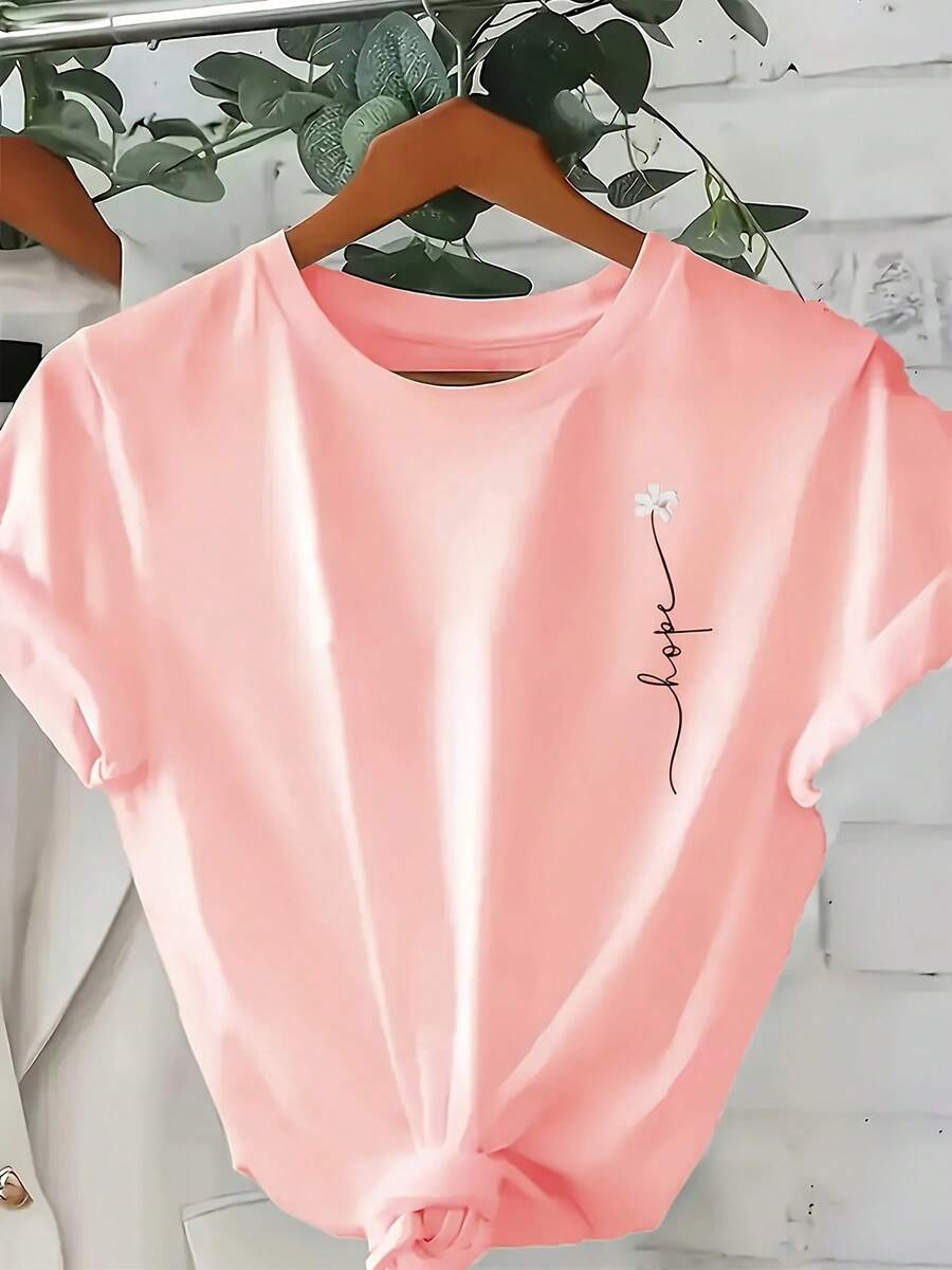 Women's Crew Neck T-Shirt - Rose - View 1