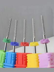 1 pièce Unité de perçage pour les ongles, un foret en carbure de tungstène de 3/32 pouces pour la cuticule, tourne dans les deux sens pour tailler la base de l'ongle et préparer à l'élimination de la peau morte. - Multicolore - Voir 7