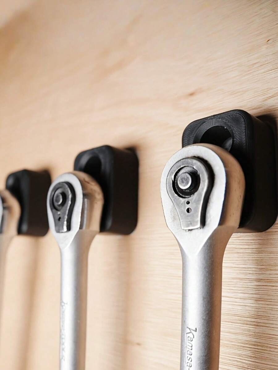 3 piezas Estante de almacenamiento especial para llaves de trinquete, fácil de instalar (sin necesidad de tornillos), estante de herramientas multifuncional, compacto y minimalista, adecuado para almacenamiento y organización en la pared - multicolor - Ver 1