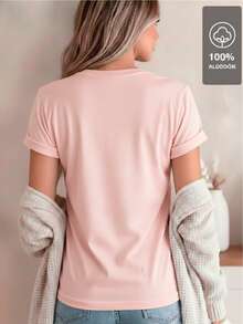 Camiseta 100% con Mandala Floral Multicolor - Rosa - Ver 3