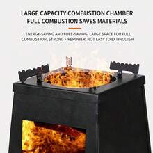 Estufa de leña Rocket Stove para acampada: pequeña estufa portátil para cocinar al aire libre - Normal - Ver 7