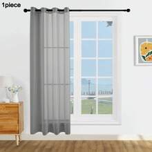 1 pieza y 2 piezas Cortinas transparentes/Cortinas con ojales/Múltiples colores disponibles/Cortinas translúcidas/Cortinas transparentes que filtran la luz/Cortinas transparentes delgadas universales para toda la casa, Cortinas transparentes decorativas para ventanas con atmósfera, Adecuadas para cortinas de sala de estar/dormitorio/cortinas decorativas, - Gris - Ver 24
