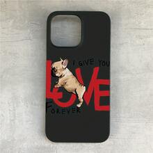 New Hot-Selling Mobile Phone Case With Cute French Bulldog Pattern, Anti-Fall Design, Protective Cover For Both Men And Women, Large Hole Matte, Ultra-Thin, Shockproof, Fashionable And Creative, All-Inclusive Thickening, Suitable For Iphone11, 12, 13, 14, 15, 16 Pro Max, XS, XR, X, 7, 8plus, Mini, SE, Classic And, Can Be Gifted To Male Or Female Friends - màu đen - Xem 2
