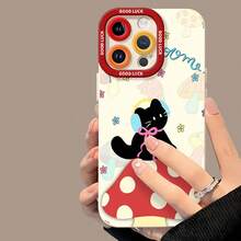 Funda para móvil con un bonito diseño de gato y setas, compatible con Samsung, Apple, VIVO, OPPO,  y Honor. Fabricada en TPU, ofrece protección contra golpes y caídas. Un regalo perfecto para amigos y familiares. - Blanco - Ver 3