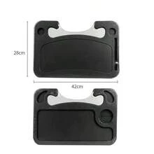 1Pc 2-In-1 Black Steering Wheel Tray. Sturdy Hard Plastic, Durable And Anti-Deformation. Holds Meals, Laptops And Drinks. Easy To Mount, Fits Most Cars For Parking Use. - Multicolor - View 12