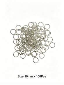 50-100pcs/Set 8-20mm Round Split Rings, Twisted Open Rings, Connectors, Jewelry Making Supplies, DIY Accessories - Silver - View 10