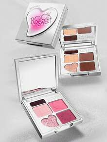 ROCK SWEET Palet Mata & Alis 5 Warna - Pensil Alis, Bedak Alis, Eyeshadow Netral, Kontur, dan Highlighter Matte, Tahan Keringat (Hadiah Sempurna) - 04. Taman Pelangi (Mawar Indah)# - View 8