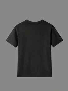 Camiseta de Manga Corta para Mujer - Moda de Verano, Cómoda, Transpirable, Cuello Redondo, Estilo Casual - Fácil de Lavar y Cuidar para Uso Diario - Negro - Ver 3