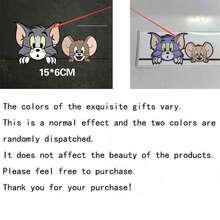 Warner Bros 1pc Tom And Jerry Car Exterior Decal Sticker, Cartoon Jerry Mouse Gas Tank Cover Sticker, Car Sun Shade Anti-Scratch Exterior Accessory, Suitable For Car Body Sticker, Car Door Sticker, Full Car Wrap, Trunk Lid, Engine Hood, Creative, Perfect Gift Choice For 10 Holidays - A - View 11