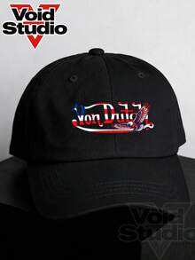 1 Cap,Dutch Unisex Letter Print Y2k Street Baseball Cap Hip-Hop Cap, Dad Hat, Trucker Cap For Beach Outdoors, All Seasons Hiking Travel ,For Boy&Girl - 黑色 - 查看 3