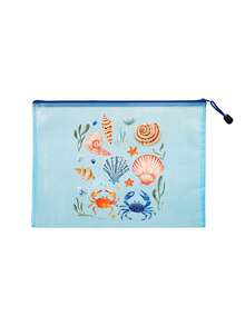Multi Color Waterproof Fashionable Mesh Beach Bag, Colorful "Marine Creatures And Shells" Printed Makeup Bag, Beach Theme. Large Capacity Transparent Makeup Bag, Nylon Zipper Wash Bag - Lightweight, Can Store Sunscreen, Snacks, Bikinis, And Beach Essentials. Spring And Summer Storage, Perfect For Swimming, Beach, Diving - Multicolor - View 16