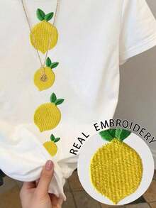 Camiseta de mujer casual de vacaciones con estampado tropical de bloques de color y rayas - Blanco 2 - Ver 4