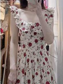Women Long Dresses - Apricot - View 4