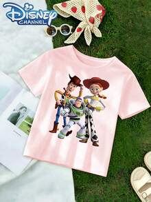 Disney Casual Style Men's T-Shirt Toy Story Characters Summer Outdoors Gift For Kids - Pink - View 2