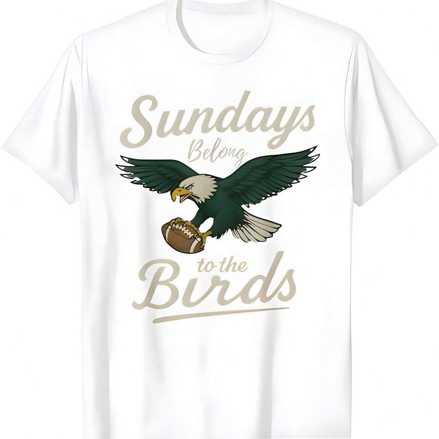 Playera Philadelphia Eagless Fútbol Americano para Hombre, Camiseta Diseño Gráfico Retro - Blanco - Ver 1