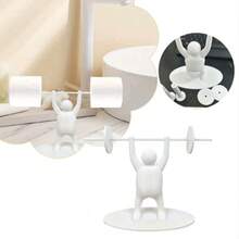 Ein lustiger und origineller Toilettenpapierhalter mit Gewichtheber-Motiv: Hergestellt aus einem einzigartigen 3D-gedruckten Kunststoff, steht er von alleine auf dem Toilettentank und eignet sich perfekt zur Dekoration von Bad und Küche. - Einheitsgröße - Übersicht 6